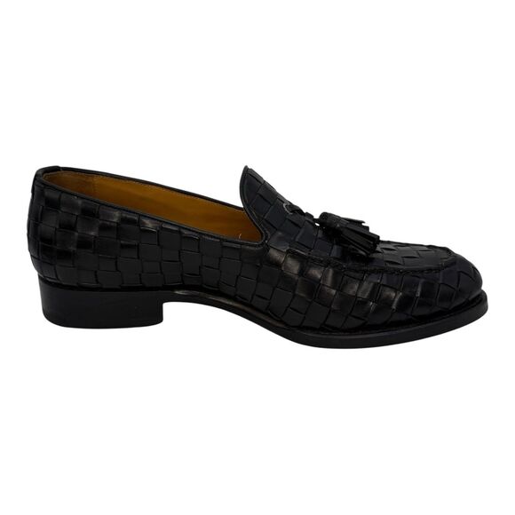 MAGNANNI Woven Black Leather Loafers Spain With Woven Tassel Men’s Size 41 - 8US main image 5